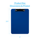 Davis Group - Planchettes à pince en plastique, format lettre, 9 po l x 12 po H – Bleues - 6 par paquet-L’accrochage de la planchette se fait à l’aide de la boucle de suspension rétractable
