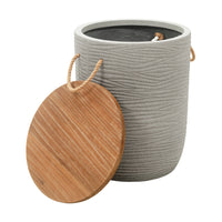 Zuo Biban Side Table - Natural/Grey-Brushed Acacia Wood round shape tabletop