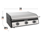 Blackstone 28" 3-Burner Drop-In Griddle with Hood and Propane-Ready Configuration-Built-in Hood: Designed to protect your griddle surface and keep it clean between uses