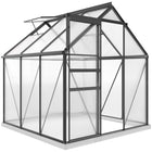 Outsunny - Serre en polycarbonate 6 pi x 6 pi x 6,5 pi, gris- Serre spacieuse de 6 po x 6 po x 6,5 po pour cultiver des fleurs, des légumes et des fruits  
