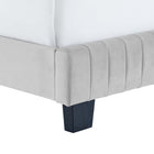 Modway Celine Channel Tufted Performance Velvet Full Bed - Light Grey-Solid Wood Legs