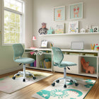 Homy Casa  Teen Task Chair - Turquoise-Breathable mesh fabric seat for longevity and keep you cool