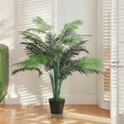Outsunny 4' Artificial Tropical Palm Tree with Lifelike Leaves - Green - 2 Pack-A stable nursery pot provides a stable base 