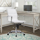 Plata Import Martha Office Chair Mesh Low Back Adjustable Height Metal Frame - White-Aluminum Frame Construction