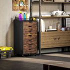 Vinsetto Mobile Letter/A4 Filing Cabinet with Drawers - Rustic Brown-Elegant design will match your space and bring cohesion to your office
