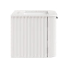 Modway - Zia Support mural de 24" Meuble de salle de bain avec lavabo en marbre - Ivoire-Découpes de plomberie