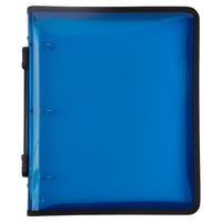 JAM Paper Plastic Zipper 1.5" 3-Ring Binder - Blue-Colour: Blue Zipper Binder | Be stylish and organized with colourful binders.