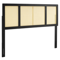 Modway Delmare Cane King Headboard - Black-King Wood Headboard