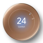 Google Nest Learning Thermostat (4th gen) with Nest Temperature Sensor (2nd gen) - Polished Gold-Natural heating and cooling is engineered to learn how the outside temperature affects your home - like how it warms up on sunny days. Then it pauses your system to help you save