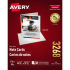 Avery Note Cards, White, 4-1/4" x 5-1/2", Inkjet, 30 Pack (03268)-Do-it-yourself printable note cards are thick and customizable and provide sensational, professional-looking print quality