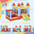 Qaba 9.2 x 9.5' 4 in 1 Bouncy Castle for Kids with Trampoline, Slide for Age 3-8-Accommodates up to three children 