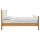 Modway Maven Full Size Boucle Upholstered Platform Bed - Feather Oak-Wood Slat Support