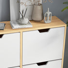 HOMCOM Shoe Cabinet with 4 Flip Drawers & Adjustable Shelves - Natural Wood-Anti-tipping straps ensure extra safety