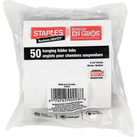 Staples Clear Hanging File Folder Tabs - 3-1/2" - 50 Pack-3-1/2" file folder tabs easily affix to hanging file folders (sold separately)
