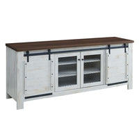 Modway Bennington 71" Rustic Sliding Door TV Stand - White-Rustic Farmhouse 71" TV Stand
