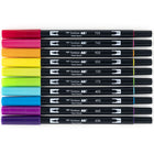 Tombow Dual Brush Pen, Bright, 10/Pack-Great for fine art, illustrations, doodling, journaling, hand lettering and more