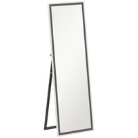 HOMCOM Full Length Mirror Standing Leaning Wall - 21" W x 64" H - Grey-64" x 21" (162.6 x 53.3 cm) big mirror offers complete full-body reflection 