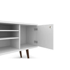 Manhattan Comfort Liberty 53.14" TV Stand-White with Wood Legs (200AMC6)-Recommended for a 46" -50" TV.