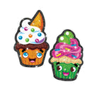 TREND Cupcake Cuties Sparkle Stickers - 6 Packs of 18-Most 3/4" to 1-3/8" across.
