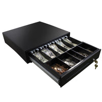 Adesso MRP-16CDC 16" POS Cash Drawer with Removable Tray - Canadian Version - Black-Adjustable Dividers