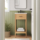 Modway Zaire 18" Bathroom Vanity Cabinet - Natural-Metal Handle Pull