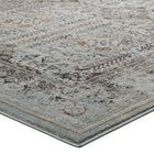 Modway Enye Distressed Vintage Floral Lattice Area Rug - 8 ft W x 10 ft L - Brown/Silver Blue-High Density / Machine-Woven