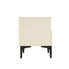 Manhattan Comfort Amara 39.4" Modern Nightstand 2-Piece Set - Cream/Natural Oak-Perfect for Bedside Storage, Lamps, or Display Items