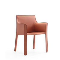 Manhattan Comfort - Chaise de salle à manger moderne Vogue 23,43 po en similicuir rembourré - Argile-Chaise de salle à manger moderne parfaite pour la salle à manger et le bureau à domicile