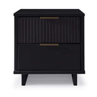 Manhattan Comfort Granville 18.11" Modern 2-Drawer Nightstand - Black-Modern- Contemporary with a taste of Glam - Nightstand for Bedroom and Living Room Use