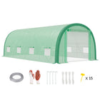 Outsunny - Serre tunnel 10 pi x 6,6 pi x 6,6 pi avec porte en maille à enroulement zippée- Cadre en acier galvanisé avec un design de renforcement amélioré pour une structure stable  
