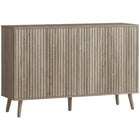 HOMCOM 47.2" L Sideboard Buffet Cabinet with Storage - Light Grey-Fluted door panels add a touch of elegance