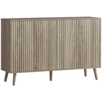 HOMCOM 47.2" L Sideboard Buffet Cabinet with Storage - Light Grey-Fluted door panels add a touch of elegance