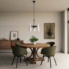 Modway Beacon 3-Light Pendant Light - Opal Black-ETL Listed for Damp Locations
