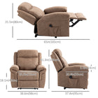 HOMCOM Manual Recliner with Vibration Massage and Side Pockets - Brown-Pocket spring system with serpentine springs and elastic bands for added stretch and bounce