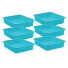 Teacher Created Resources - Grand bac à courrier en plastique bleu sarcelle, paquet de 6-Parfait pour collecter et conserver des travaux de groupe en cours, ou pour garder différents sujets, jours de la semaine ou papiers d'étudiants bien organisés.