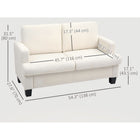 HOMCOM 54.3" Loveseat Sofa with Cushions - Cream White-Compact design fits well in living rooms and studies