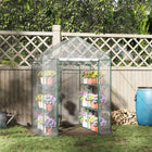 Outsunny Walk-in Plant Greenhouse with PVC Cover - 56" x 56" x 77" - Clear- 8 wired shelves (3 on each side) provide ample space for plant storage   