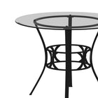 Flash Furniture Carlisle 42" Round Glass Dining Table with Black Metal Frame-Protective Floor Glides