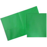 JAM Paper Two-Pocket POP Plastic School Folders - Green - 6 Pack-JAM Paper POP Folders | Colour: Green