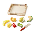 Melissa & Doug Cutting Fruit Set - Wooden Play Food -Perfect for pretend play and introducing concepts of part and whole