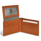 Champs - Portefeuille Top Wing en Denim/Cuir - Beige/Noir-Compartiment double pour billets

