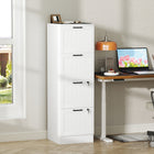 HOMCOM 4-Drawer Filing Cabinet with Lock - White-Small footprint conserves valuable floor space

