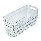 Azar Small Stackable Plastic Narrow Pantry Storage Bin - 4.37" x 12.87" x 4.5" - Clear - 4 Pack-Built-in easy-grip handles