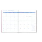 Orange Circle Studio Cabana Stripes Just Right Monthly Planner  - 7.5" x 9.75" - Assorted Colours - Bilingual-Two-year reference calendar and three-year holiday list