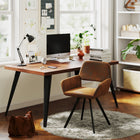 Homy Casa - Ensemble de 2 chaises pivotantes d'accueil pour bureau - Tissu en suède brun-Fonction pivotante à 360° pour plus de flexibilité.