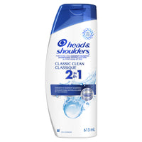Head & Shoulders - Shampoing + revitalisant antipelliculaire 2 en 1 Classic Clean - 613ML-Protection antipelliculaire cliniquement prouvée contre les pellicules visibles, avec une utilisation régulière