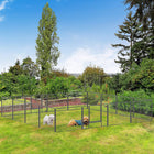 PawHut - Parc à chiens robuste en métal à 16 panneaux pour intérieur et extérieur - 23,5 po H-Le loquet de verrouillage maintient la porte bien fermée