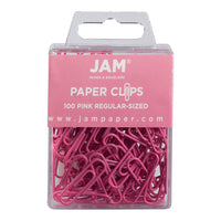 JAM Paper Colourful Standard Paper Clips - 1"- Pink - 100 Pack-Colour: Pink 
