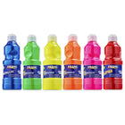Prang Washable Fluorescent Tempera Paint - 16 oz. - Assorted Colours - 6 Pack-Assorted fluorescent colours
