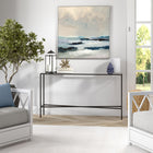 Hudson&Canal - Console Henley 55" de largeur avec plateau en verre - Bronze noirci-Nettoyer avec un chiffon doux et sec, sans produits chimiques agressifs ni produits de nettoyage abrasifs